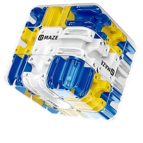 Zauberwürfel 3D Labyrinth Puzzle würfel Großes Large Zauberwürfel Puzzles Kugel Spielzeug Interaktives Komplexes Puzzle Mit Rollenden Kugeln Spielzeug Stressabbau Für Erwachsener Kinder(Blau)