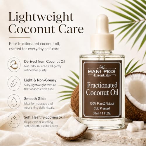 Image of TMPE Fractionated Coconut Oil for Hair & Skin | Lightweight, Non-Greasy & Fast Absorbing | Moisturising Carrier Oil for Dry Skin, Hair Care & Body Massage - 30ml