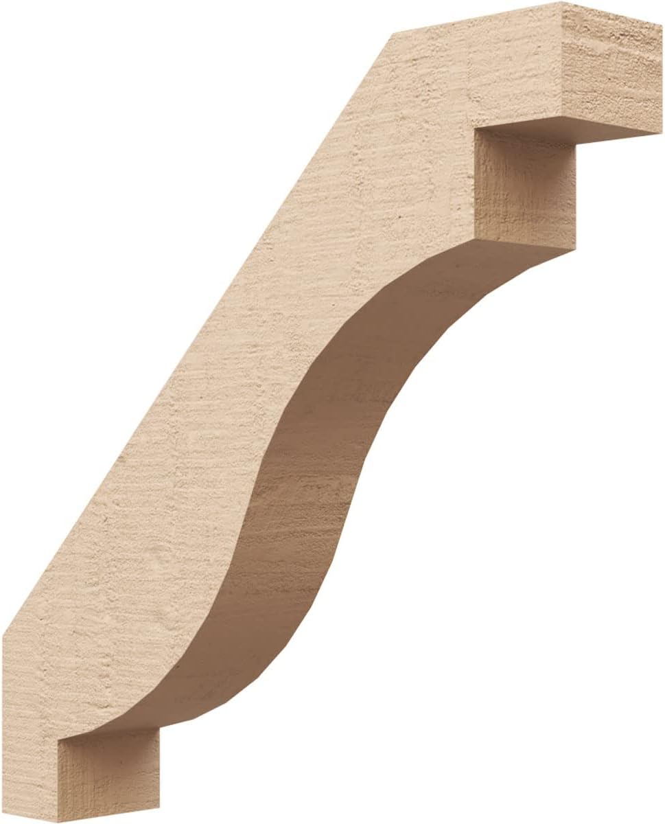 Timberthane Rough Cedar Faux Wood Copenhagen Knee Brace, 3"W x 16"D x 16"H, Primed Tan
