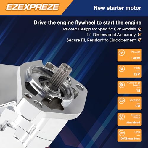 Image of Ezexpreze Harley-Davidson Chrome Starter Replacement New for 1993-2006 Road King Heritage Softail Dyna Super Wide Glide Ultra Night Train, 3155394A 2280002550 18199N SHD0006C 41052276