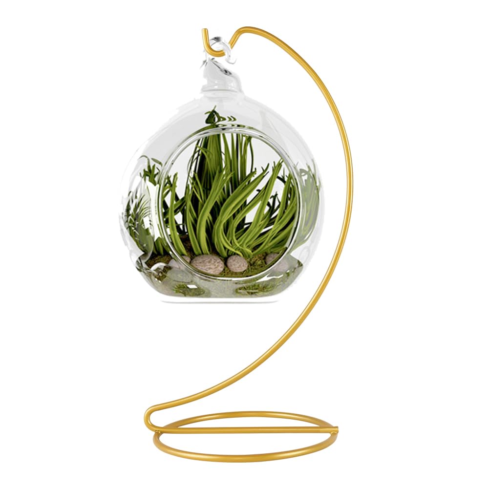 Fosinz Ornament Display Stand, Iron Pothook Stand for Hanging Glass Globe Air Plant Terrarium, Witch Ball, Christmas Ornament and Home Wedding Decoration (1, 9x4