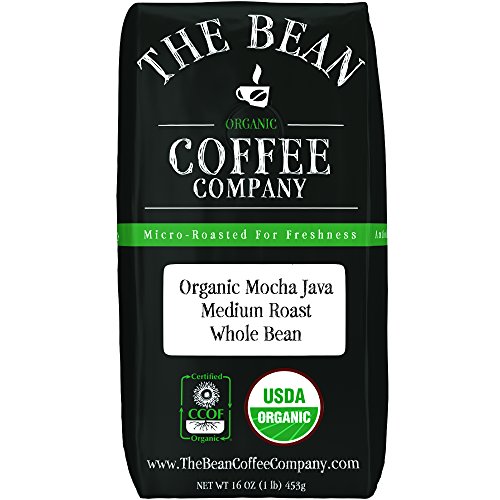 The Bean Coffee Company Organic Mocha Java, Medium Roast, Whole Bean