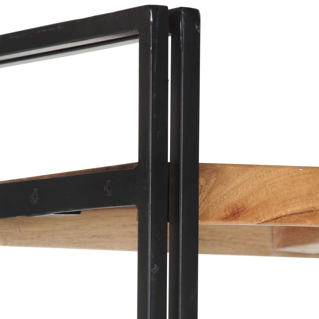 Tidyard Libreria a 5 Ripiani, Scaffale in Stile Industriale, Scaffali in Metallo per Garage, per Soggiorno, Cucina, Bagno, Magazzino e Cantina 60x30x180 cm in Legno Massello di Acacia