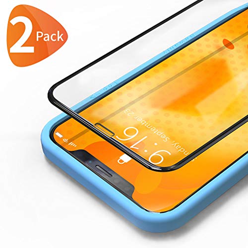 Bewahly Panzerglas Schutzfolie für iPhone XS Max/11 Pro Max [2 Stück], 3D Full Screen Panzerglasfolie 9H Displayschutzfolie HD Glas Folie mit Installation Werkzeug für iPhone XS Max (6.5) - Schwarz