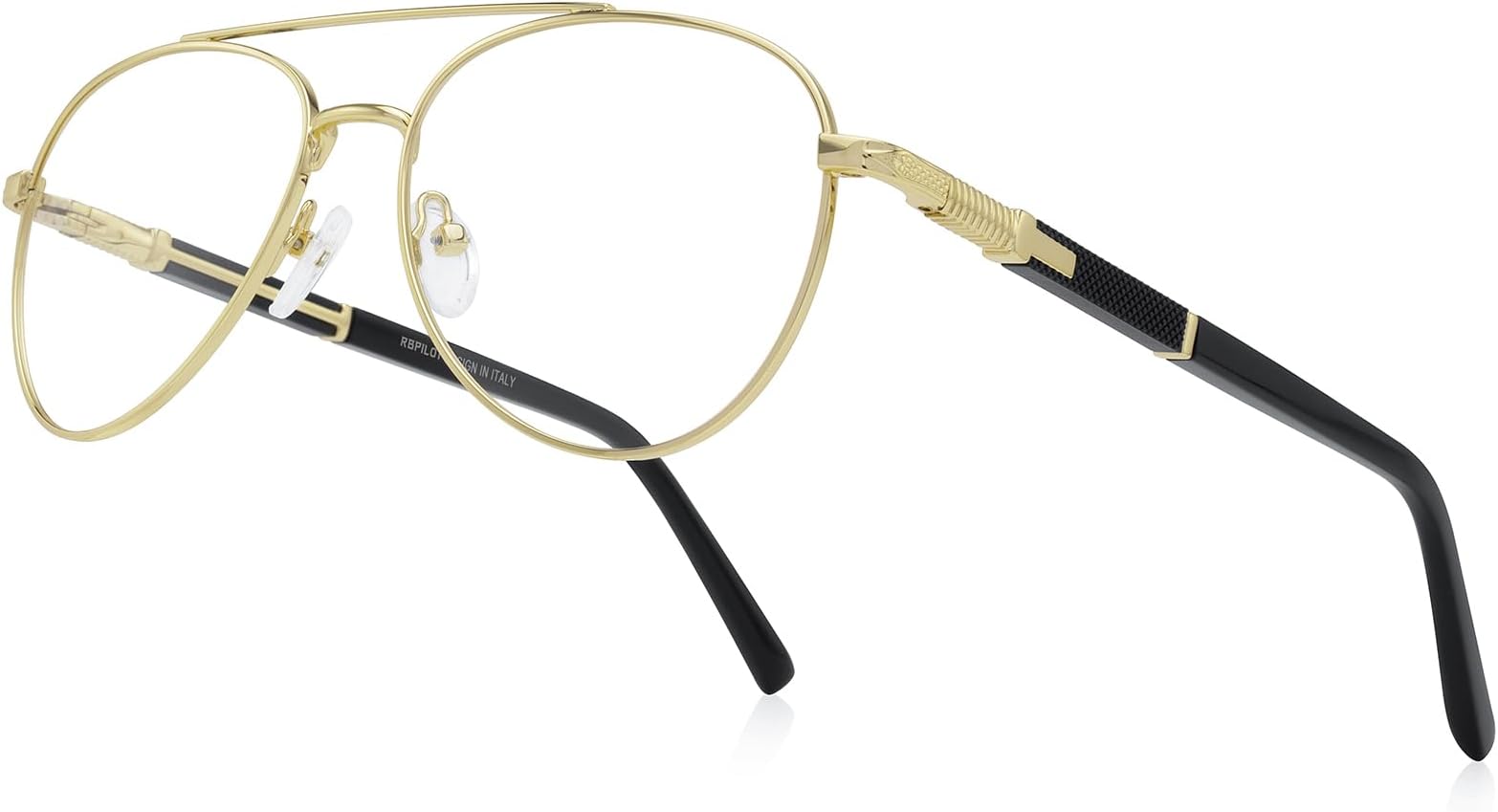 - Classic Aviator Reading Glasses for Men Women Light Blocking Computer Readers Spring Hinge Metal Frame Acetate Legs