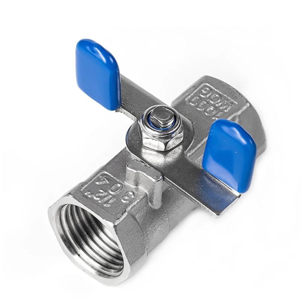 Valvola a sfera in acciaio inox 304 con manico, valvola monoblocco filettata femmina da 3/8", 1/2", 3/4", 1", raccordo idraulico DN20 ad alte prestazioni