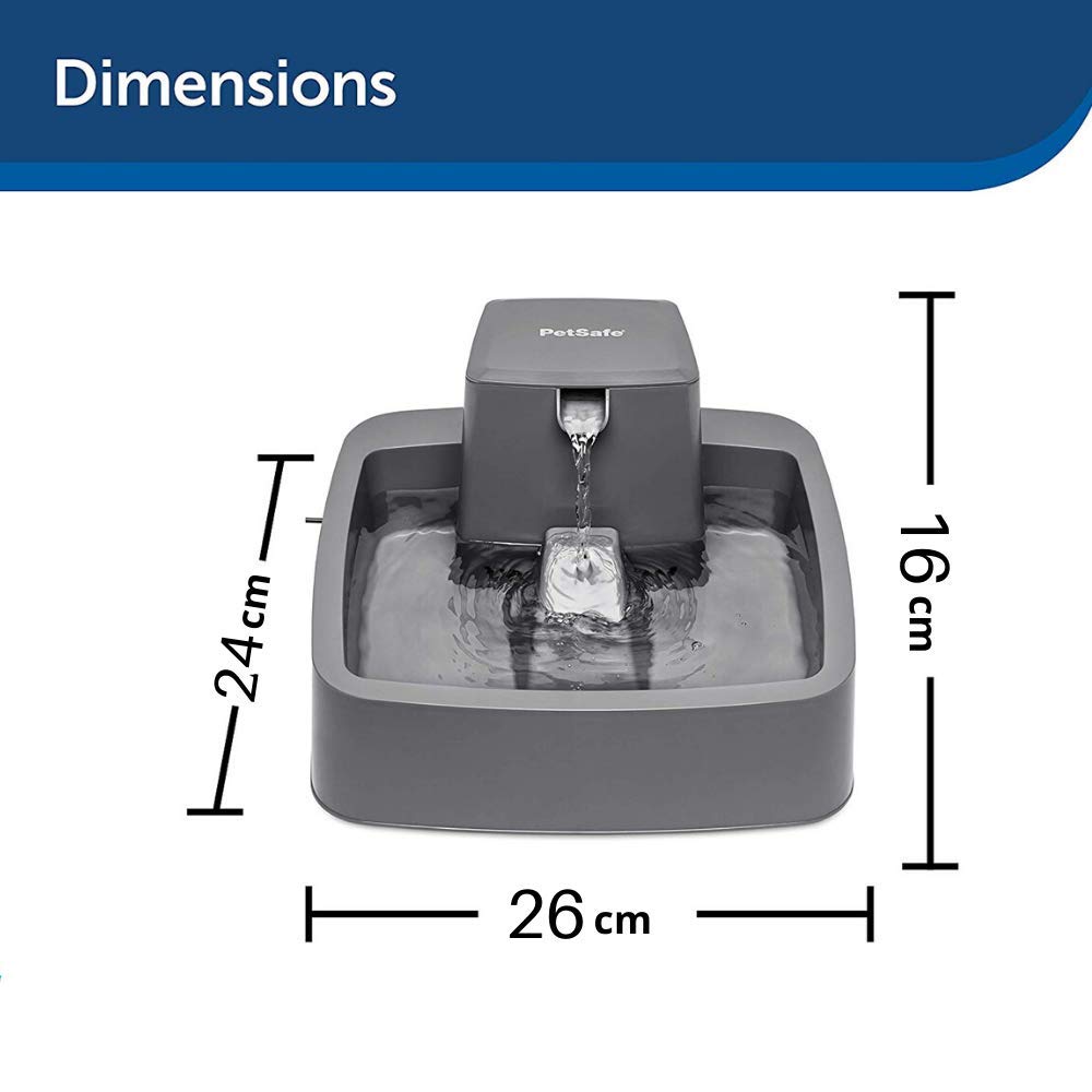PetSafe Drinkwell, Mini Fontana Anti Schizzi, Silenziosa, Compatta