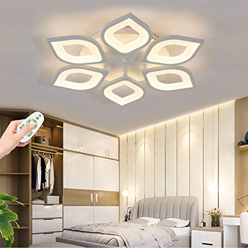 Ceiling Light Modern Living Room Bedroom Decorative LED Lamp Ceiling Light 40 W Dimmable With Remote Control Ceiling Light Flower Design Ceiling Pendant Light Acrylic Shade For Dining Table Living