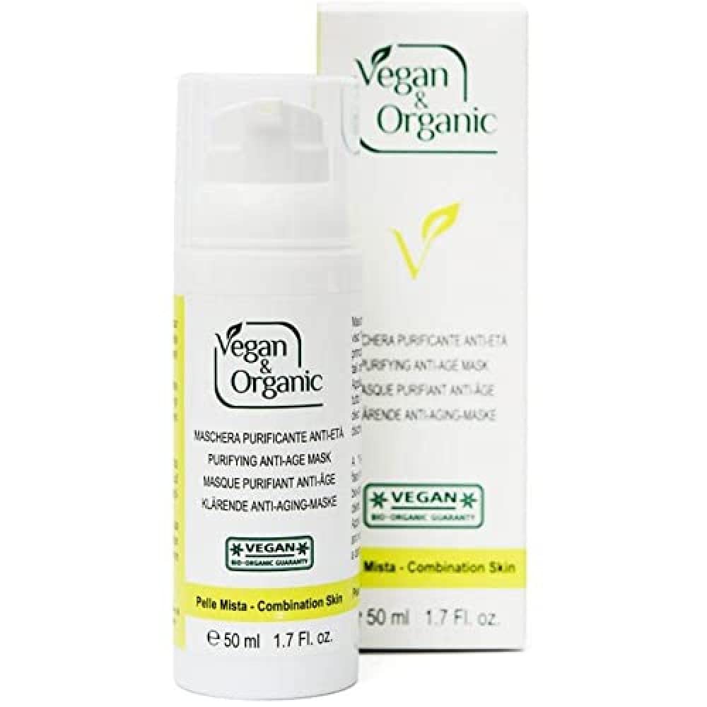 Vegan & Organic Maschera Purificante Anti-Età Viso Bio - Pelle Mista - 50 Millilitri