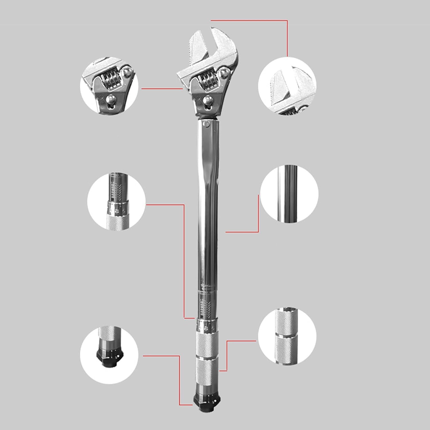 Chiave dinamometrica regolabile per mini split e sistema di refrigerazione, chiave resistente con sgancio rapido, 19-110 NM