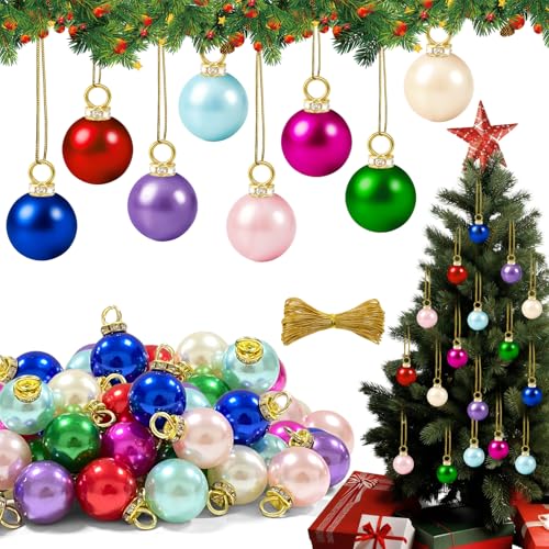 Coco Berming 64 Stück Weihnachtsbaumkugeln Mini, Weihnachtskugeln...