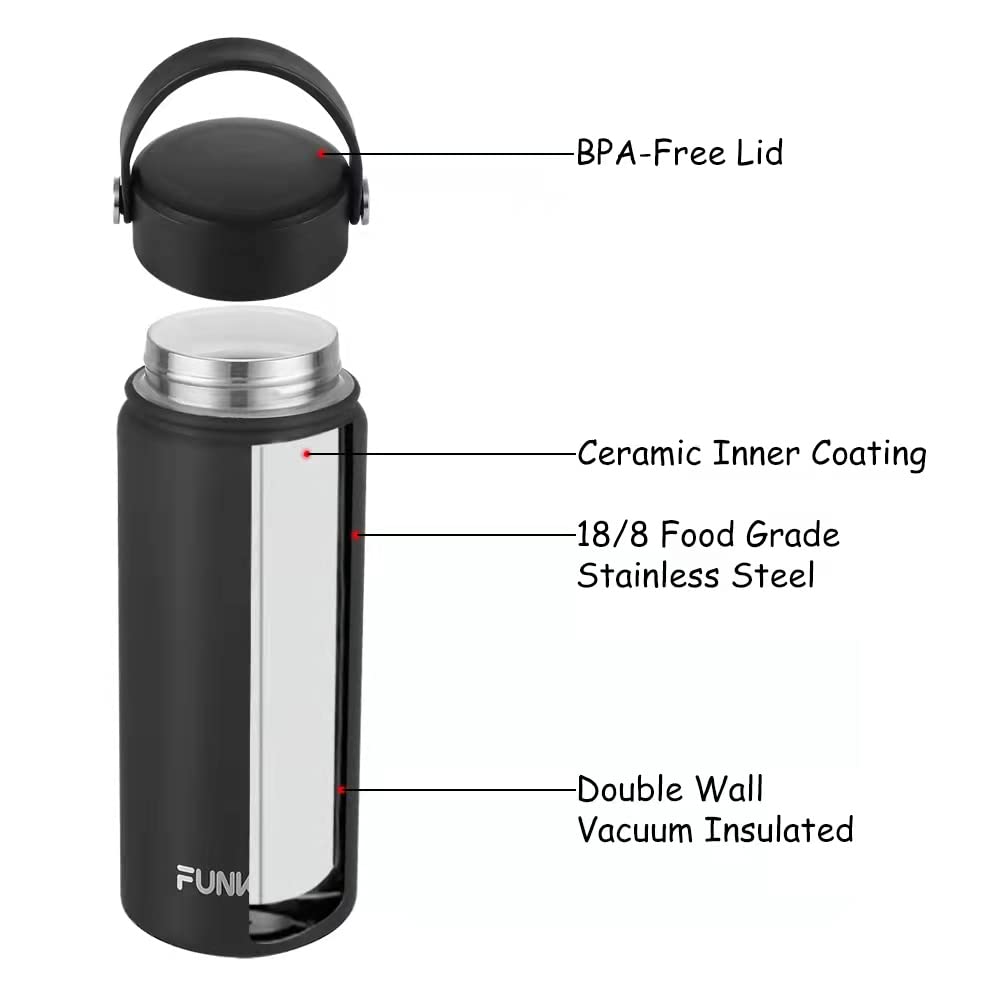 Buy Funkrin Insulated Coffee Travel Mug with Ceramic Coating, 18oz Wide