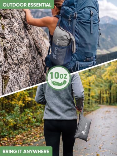 Image of PTEROMY Hooded Rain Poncho for Adult, Waterproof Lightweight Unisex Raincoat for Hiking Camping Emergency