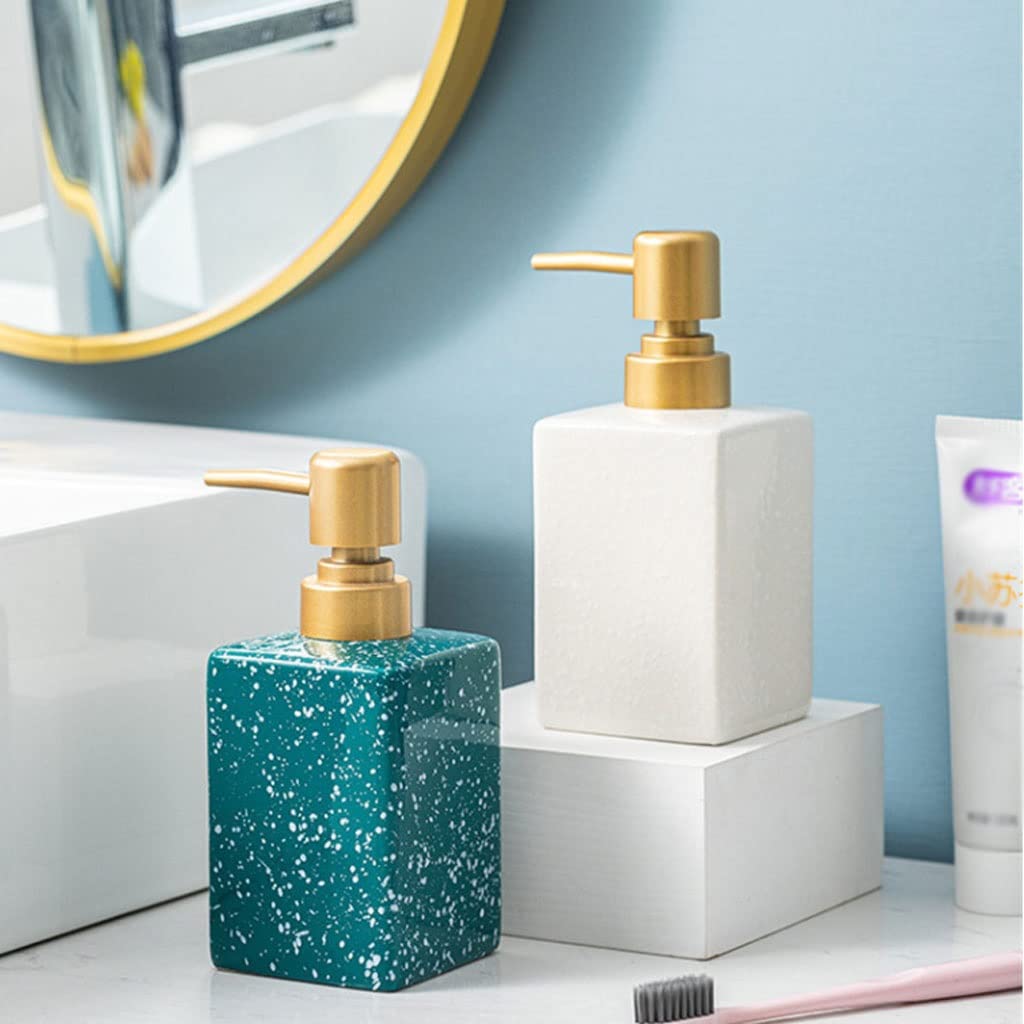 Dispenser di sapone per lozione in ceramica da 320 ml con testa a pressione per bottiglia di gel doccia shampoo liquido stile europeo B