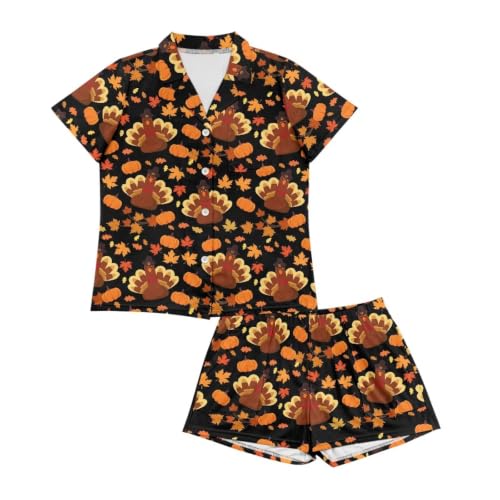 Image of Women's Short Sleeve Sleepwear Pajamas Nightwear with Pockets | skin-friendly breathable material resists pilling fading and deformation after repeated washing