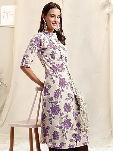 Image of MIRCHI FASHION Women Rayon Sequin Embroidery and Polka Dots Print Straight Kurta