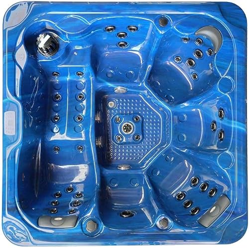 SANOTECHNIK Outdoorpool Oasis?Maxi Blue – Whirlpool für bis zu?6?Personen 210×210×95?cm, 52 Massagedüsen, LED?Spa, Bluetooth, Heizung & Ozon?Filter – Art.Nr.?SPA13 – Bild 3