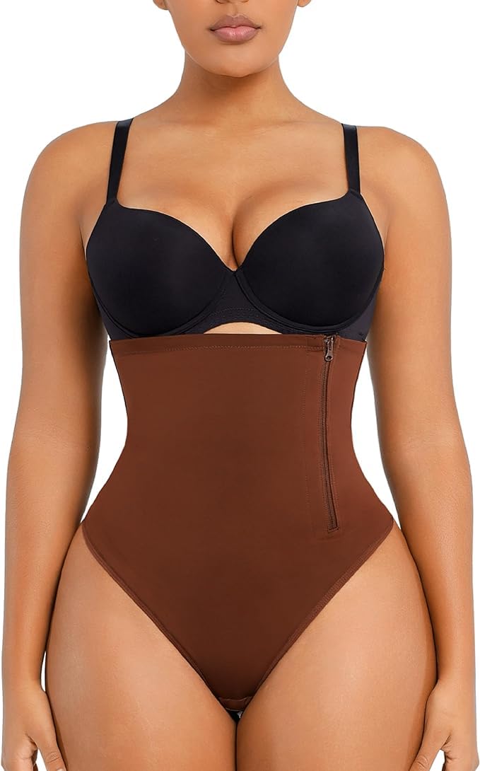 SHAPELLX Tummy Control Shapewear for Women Fajas Colombianas High Compression Side Zipper Thong Panties saize (3XL )