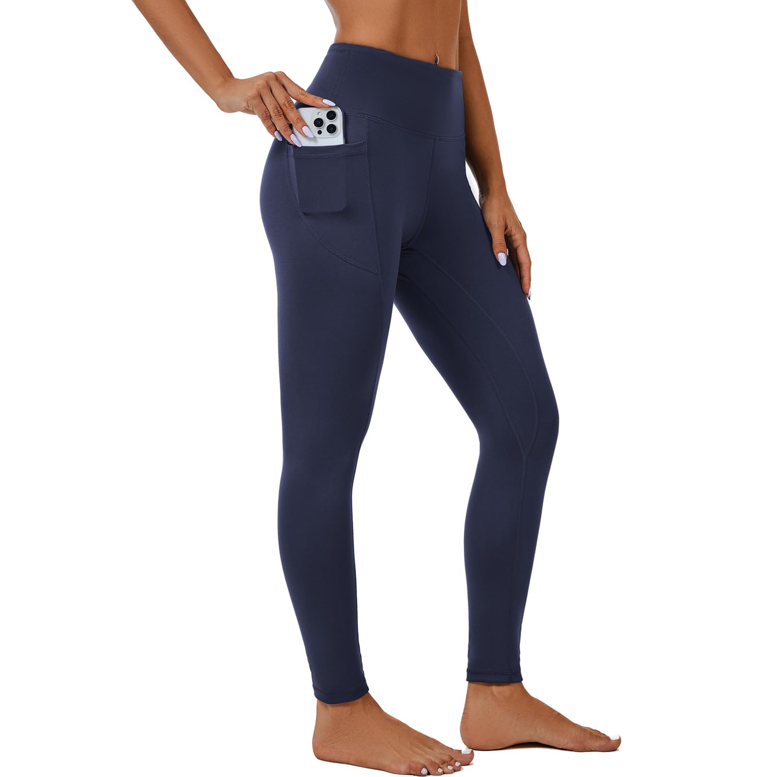 AMYTIS Sport Leggings Damen High Waist Yogahose mit Taschen Lang Sporthose Blickdicht Leggins Fitness Sportleggins