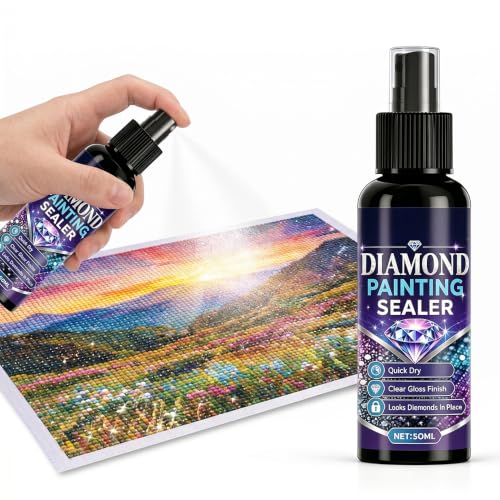 Diamond Art Sealer 2027 New Diamond Painting Sealer Spray 100ml Quick Dry Gloss Finish Sealant for Diamond Art Clear Protective Coating to Secure Drills (30ml*1 (1.01 fl oz))