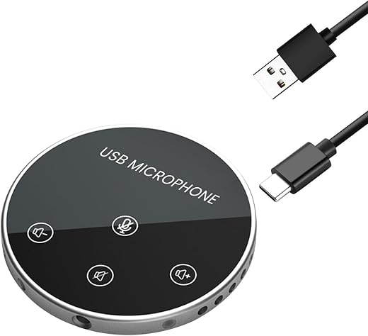 Zeitel® Conference Speaker with Mic 360° Conference Mic Voice Pickup and Microphone for Conference USB C Plug and Play Noise Reduction Echo…