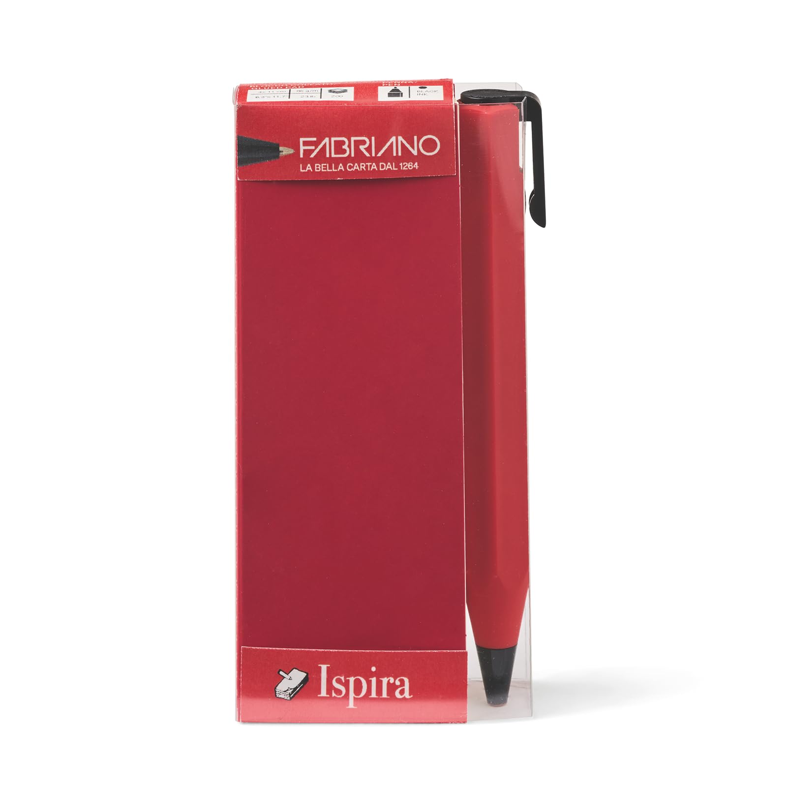 FABRIANO 06803006 - Set de bolígrafos Inspira Shorty con bolígrafo, rojo, bloc de notas, bloc de dibujo, para diseñadores, estudiantes, artistas y amantes de la escritura