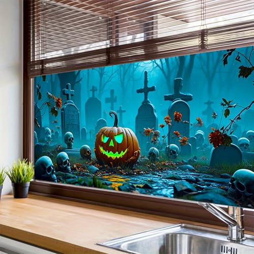 Vinilo Decorativo Halloween HOMETITUTE 39.3x17.7 pulgadas miniatura 4