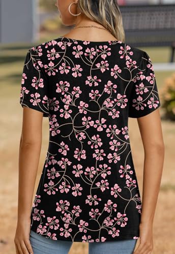 Image of CATHY 2026 Womens Tops Summer Short Sleeve V Neck Tunic T-Shirts Blouse S-4XL