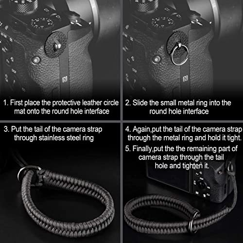Image of Qiang Ni Camera Wrist Strap - Paracord Quick Release Camera Hand Strap Wrist Lanyard for DSLR or Mirrorless Camera - Black
