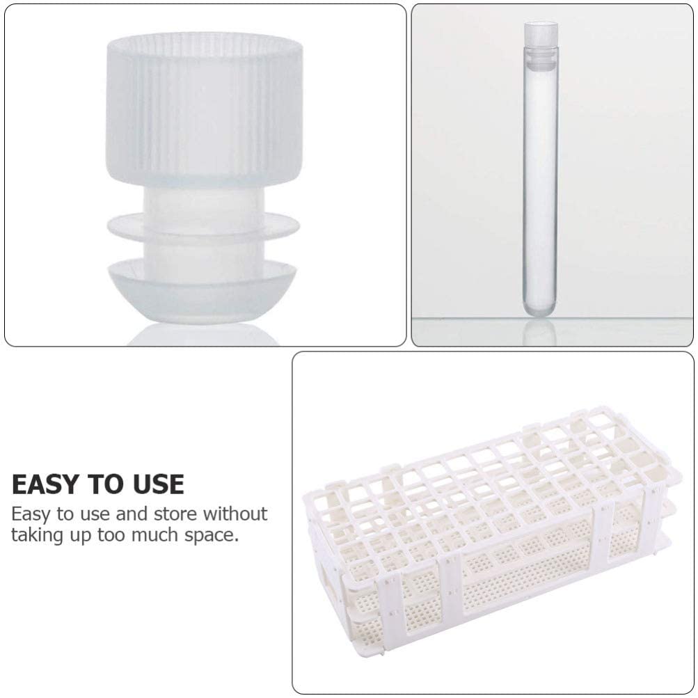 QUNINE 61 Supporti per portaprovette in plastica Trasparente per provette per esperimenti scientifici, Forniture di Laboratorio Scolastico