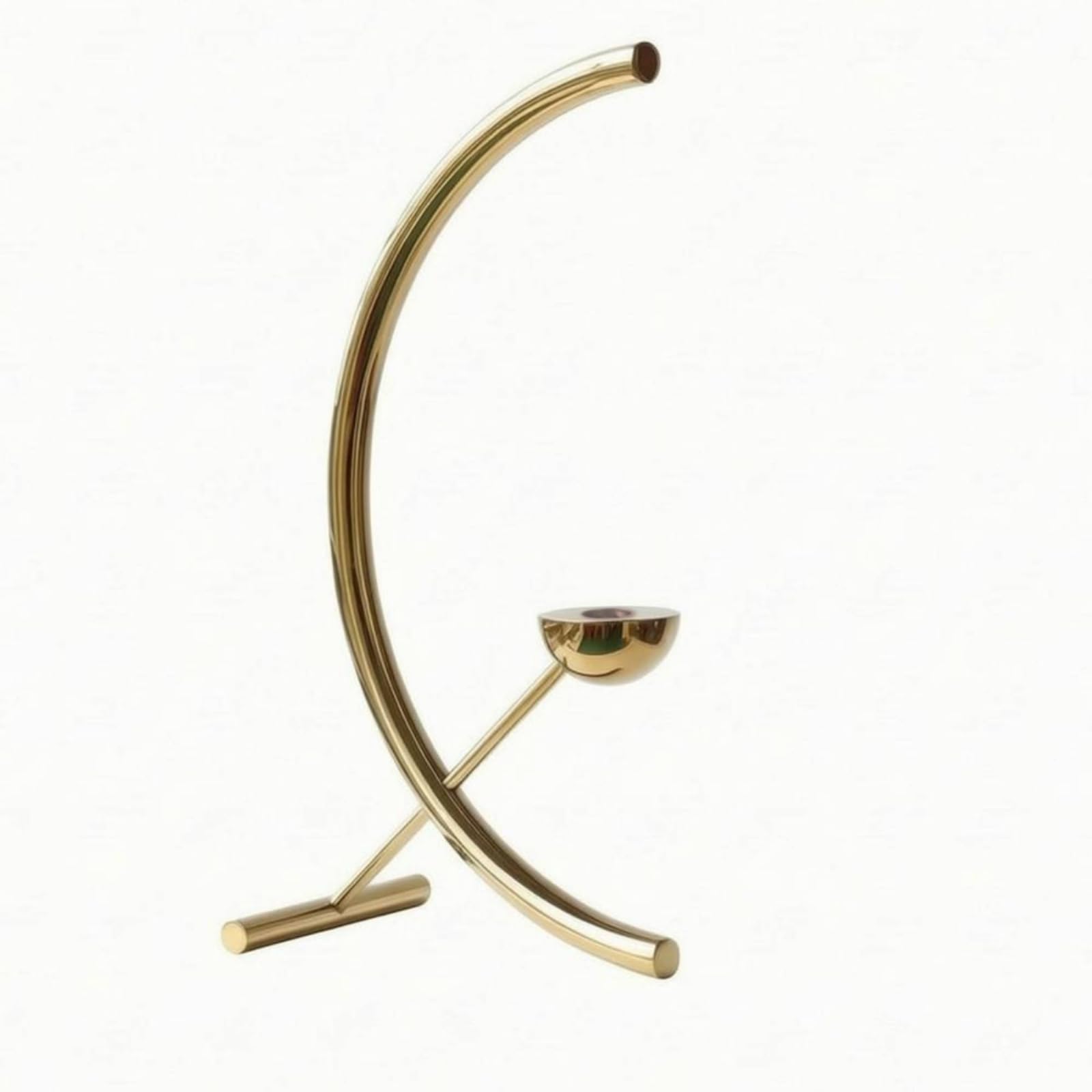 LOVIVER Kerzenständer Edelstahl Kerzenhalter Metall Minimalistische Skulptur Dekoration mit Gebogenem Rahmen Und Sicherem Stand für Tisch Regal Wohnambiente, Gold, 19 23 39cm