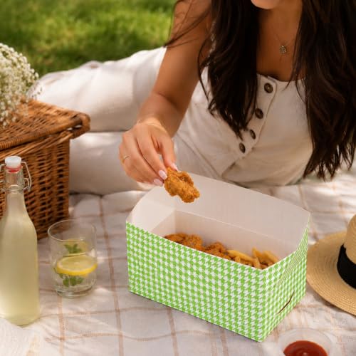 Image of Restaurantware Takeout Box 400 Count 71 Ounces Paper Recyclable Container Disposable Lunch Box Spill-Resistant Food Box Fast Top Design Green