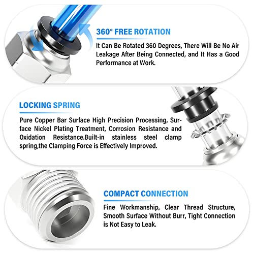 Image of TAILONZ 3 /8 inch Tube OD x 3 /8 inch NPT Male Straight Push to Connect Fitting 5pcs