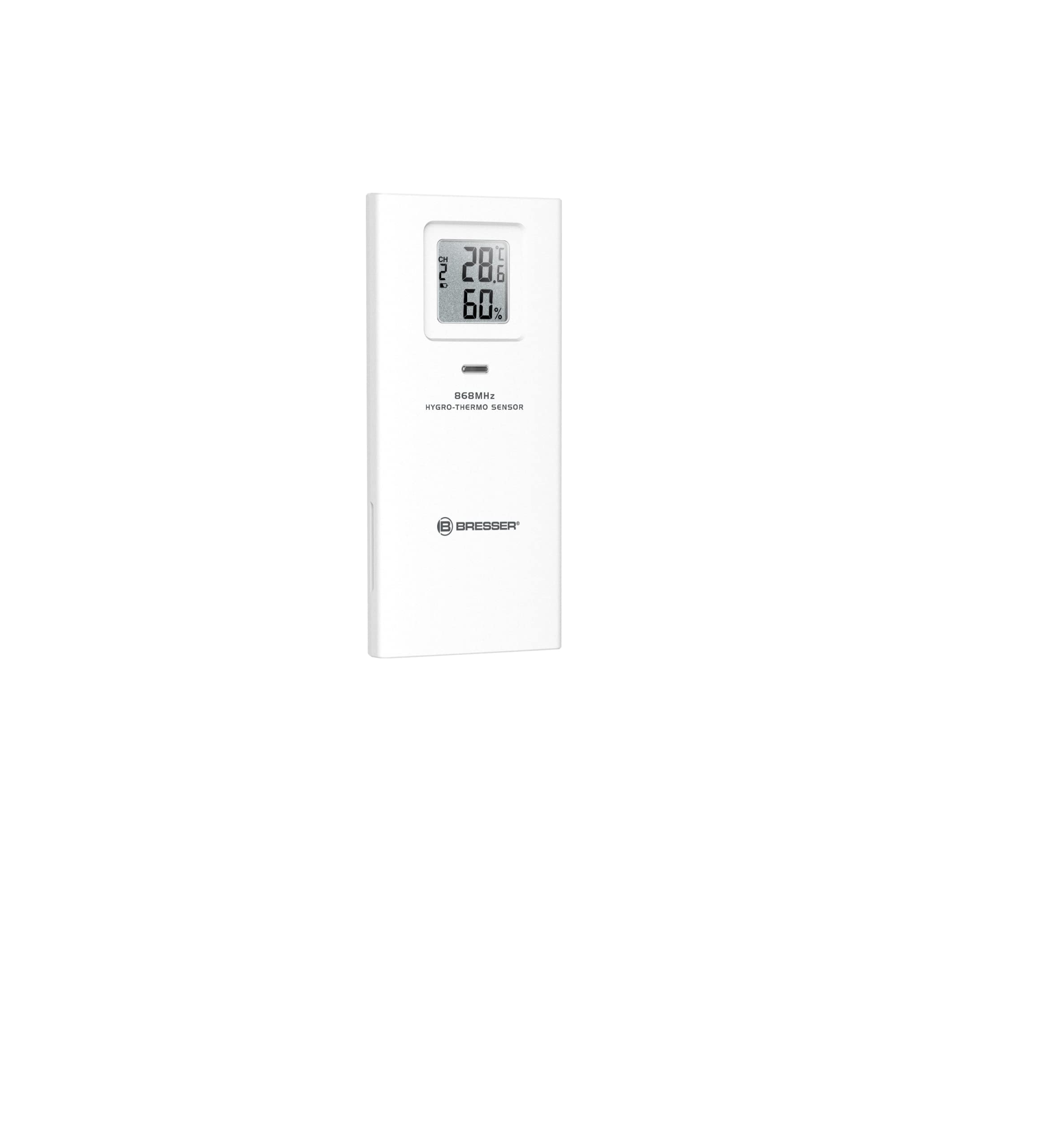 Bresser Thermometer/Hygrometer Sensor zur Temperatur- und Luftfeuchtigkeitsmessung, als Zusatzsensor für einige Bresser Wetterstationen oder als Stand-Alone-Lösung verwendbar