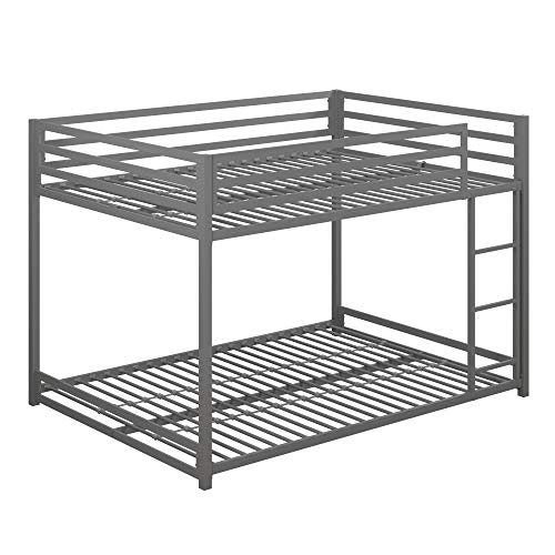 DHP Furniture Miles Metal Bunk Bed Silver Double/Double