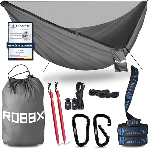 ROBBX® Hängematte Outdoor mit Moskitonetz für 2...