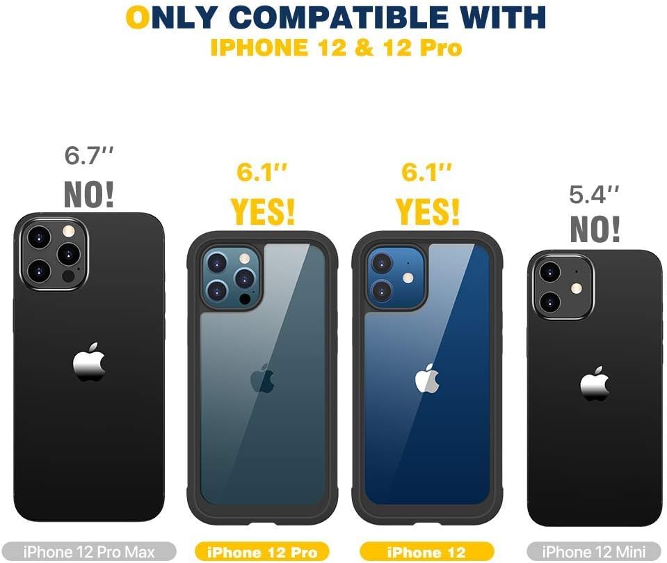 Coque iPhone 12 protégeant des bris d'écran grâce à sa vitre noire intégrée