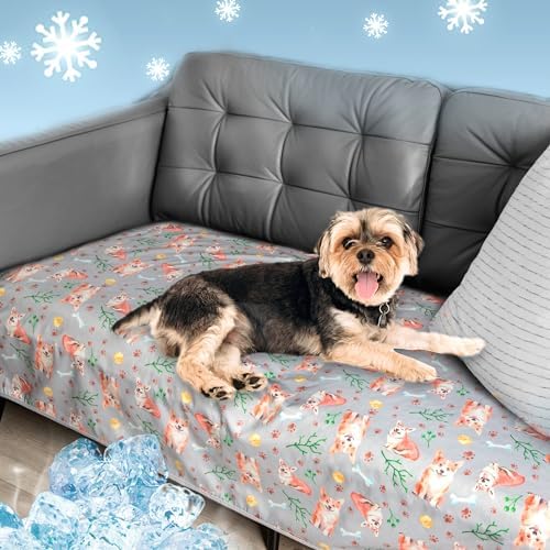 Leekalos Dog Cooling Mat,Pet Cooling Pads for Dogs Blanket,Summer Coolings Bed for Cats Blanket,Portable Pet Coolings Cushion for Home & Outdoor,Both Cold and Warm Uses