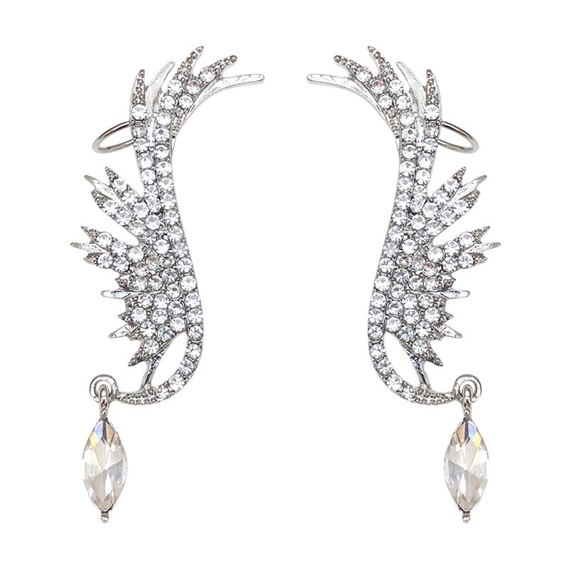 El Regalo Angel Wings Ear Cuff Earrings for Girls & Women- Rhinestones Wings Climbers Crawler Earrings Jacket Stud Earrings for Women Teen Girls (B0B15JD4KP) Amazon Price History, Amazon Price Tracker