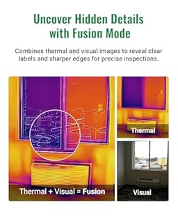 HF96V Thermal Camera with Visual Camera & Laser Pointer, Intelligent Scene Detection, 240 * 240 Super Resolution Thermal Imaging Camera,25 Hz, 50° FOV, -4°F to 1022°F, IP54 Infrared Camera