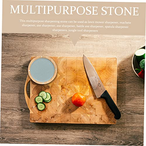 OSALADI Round Whetstone Viking Sharpener Honing Sharpening Stone Two Sided Sharpening Wet Oil Hatchet Chainsaw Whetstone Grit Shear Sharpener Water Bamboo Blade Diamond