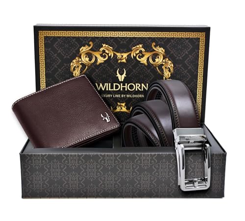 WildHorn® Premium Leather Wallet & Premium Auto Lock Belt for Men...