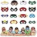 URAQT Masque de Super-Héros, 16 Pièces Masques pour Enfants Dress Up Masque de Super-héros Cosplay Pour Cosplay, Masques de Super Héros, Convient pour Les Fêtes d'Anniversaire, Halloween