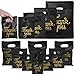 NBEADS 200 Pcs 4 Sizes Thank You Bags, Black Thank You Merchandise Plastic Shopping Boutique Bags with Handles Retail Bags Bulk Die Cut for Small Business Clothes, Boutique, Party, Stores Retail