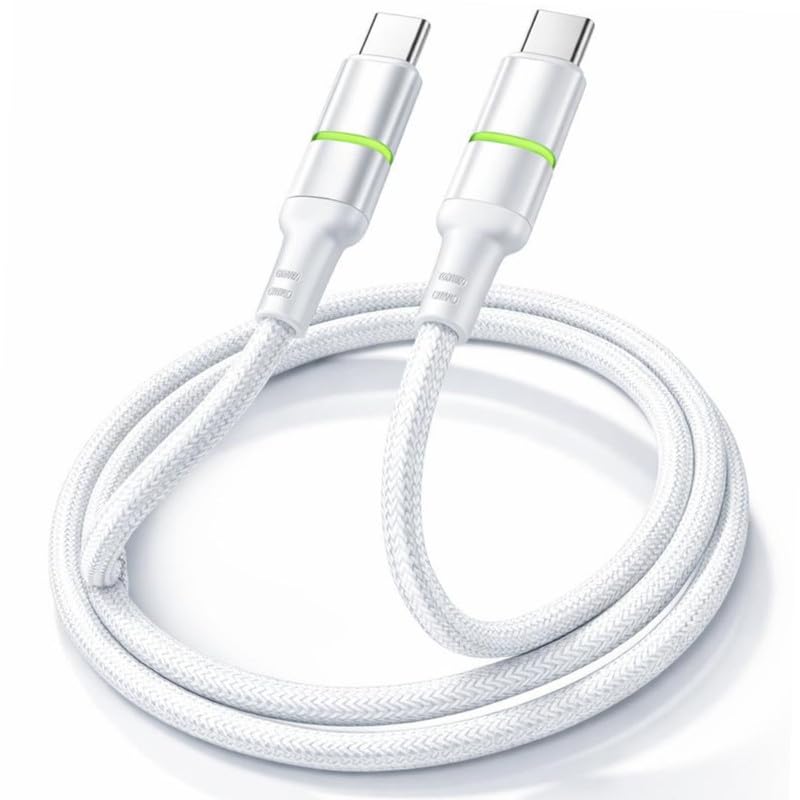 Image of 100W Fast Charging usb for OnePlus Nord 3 5G 256GB cable Original Like Charging Quick, Dash, Warp, Dart, Flash, Super Vooc C Data Sync Braided USB light - QM WHITE