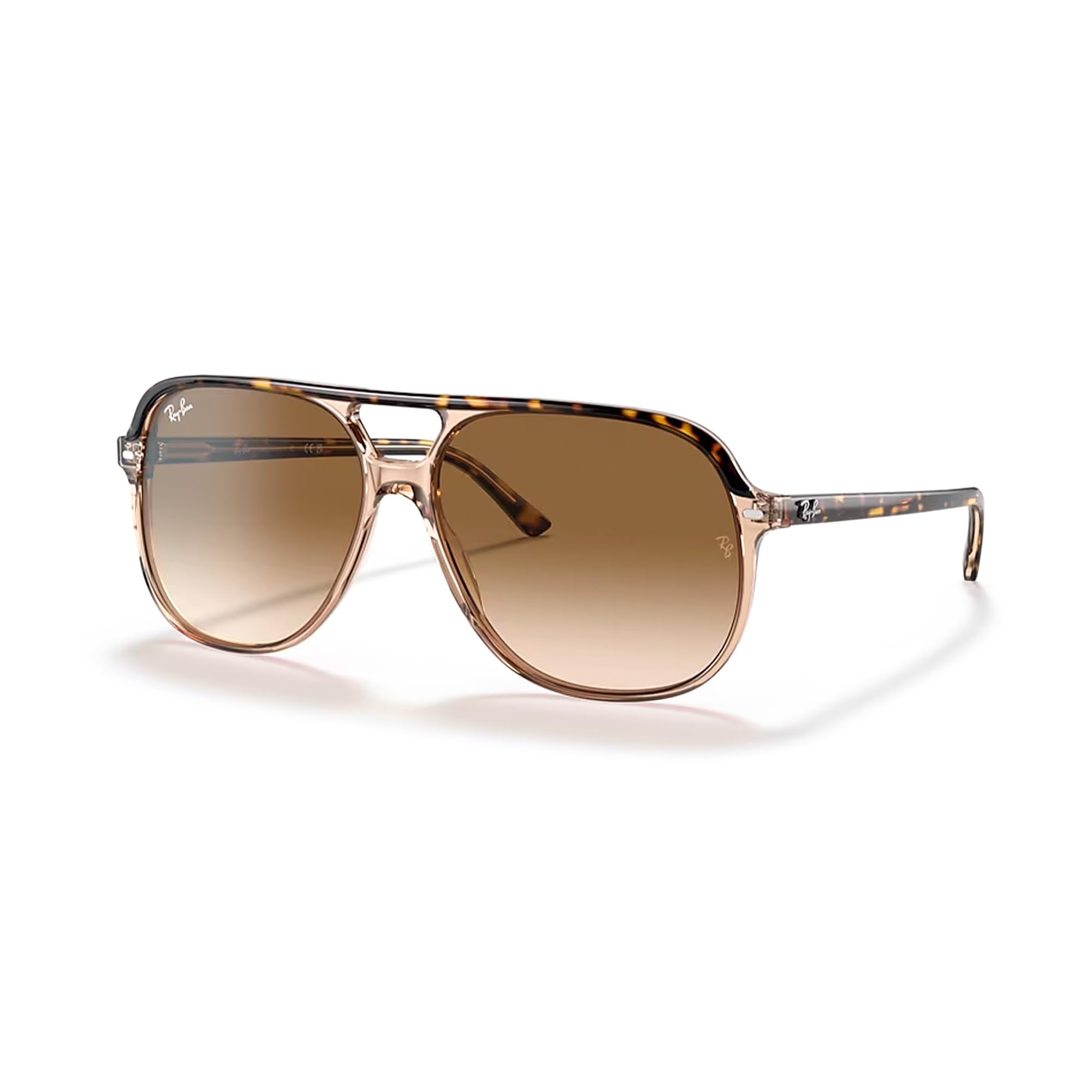 Ray-Ban Bill One RB2198 60MM Havana on Transparent Brown/Crystal Lens Clear Gradient Brown Square Sunglasses for Men for Women + BUNDLE With Designer iWear Eyewear Kit