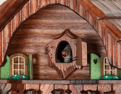 German Cuckoo Clock 1-Day-Movement Chalet-Style 13.00 Inch - Authentic Black Forest Cuckoo Clock By Hekas #TOP7