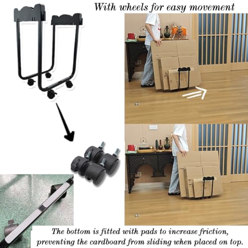 Support de chariot en carton portable et robuste avec roues - 7