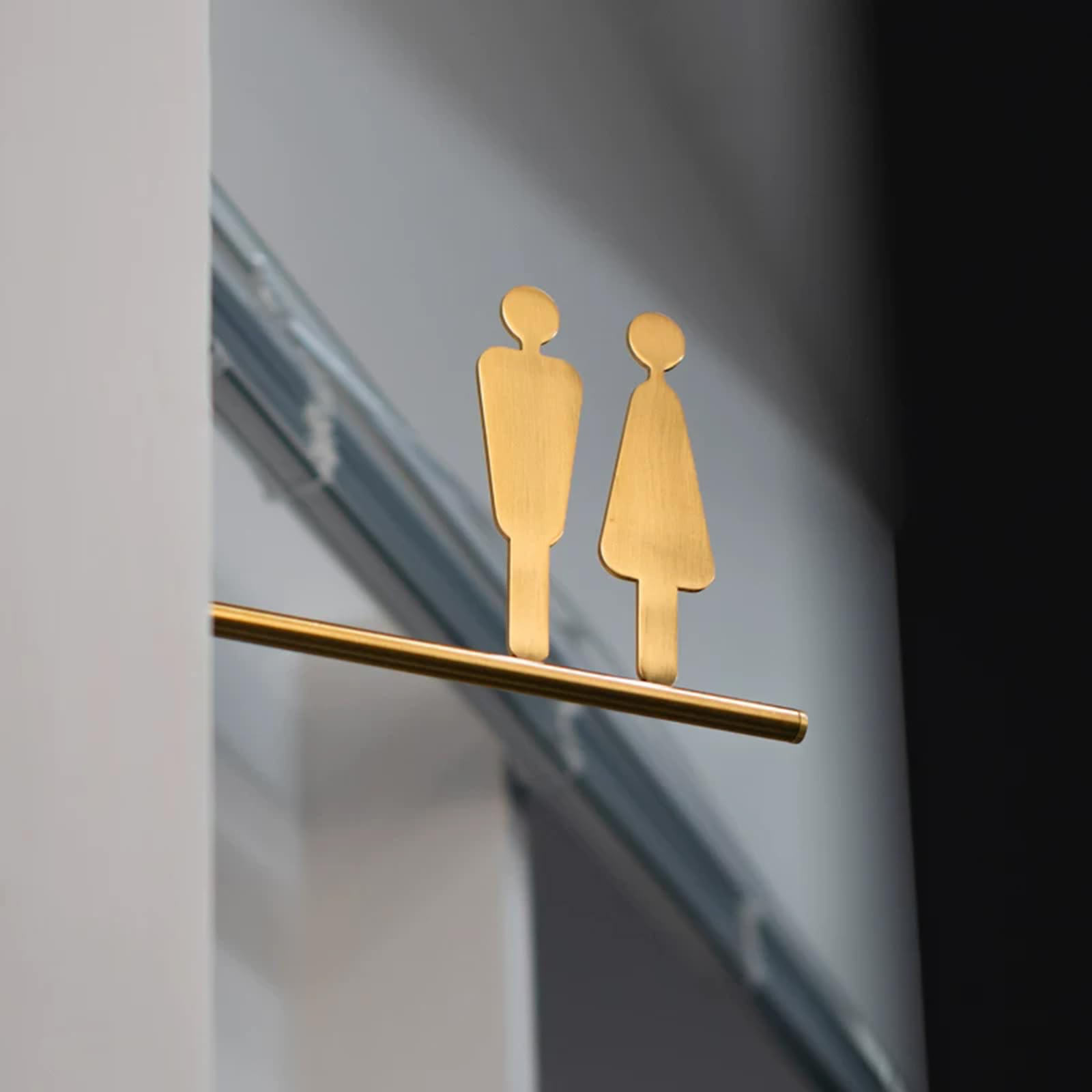 Letrero de baño montado en la pared, letrero de inodoro para hombres y mujeres, doble cara, decoración de puerta de baño, para negocios, oficinas y restaurantes