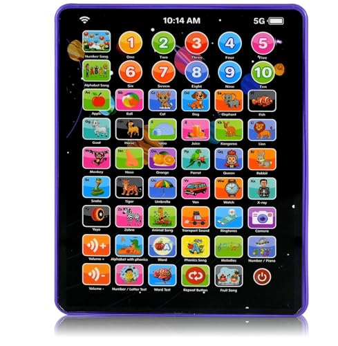Image of Kids Educational Learning Tablet | Electronic Talking ABC Tablet with Numbers, Phonics, Music & Quiz | Preschool Learning Toy for Boys & Girls Age 3+ Years